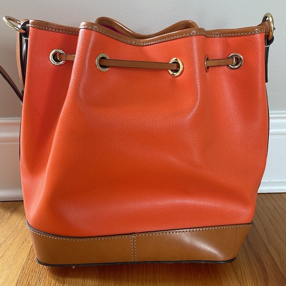 Dooney & Bourke Saffiano Drawstring Shoulder Bag ~ Geranium ❤️ - Picture 3 of 15